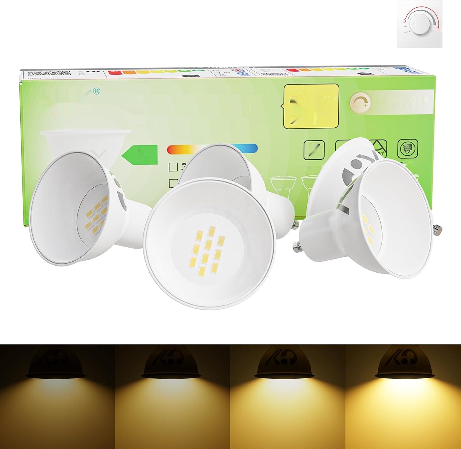 GY Żarówka LED GU10 ściemnialna 4,9 W 780 lm, 3000 K ciepła biel, kąt鲜