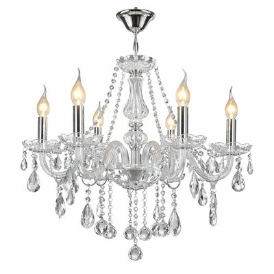 Żyrandol kryształowy Maria Theresa A1A9, 6‑ramienny, chrom, kryształ K9