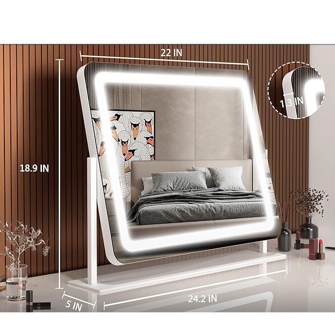 Hasipu lusterko do makijażu z oświetleniem, 55 x 45 cm