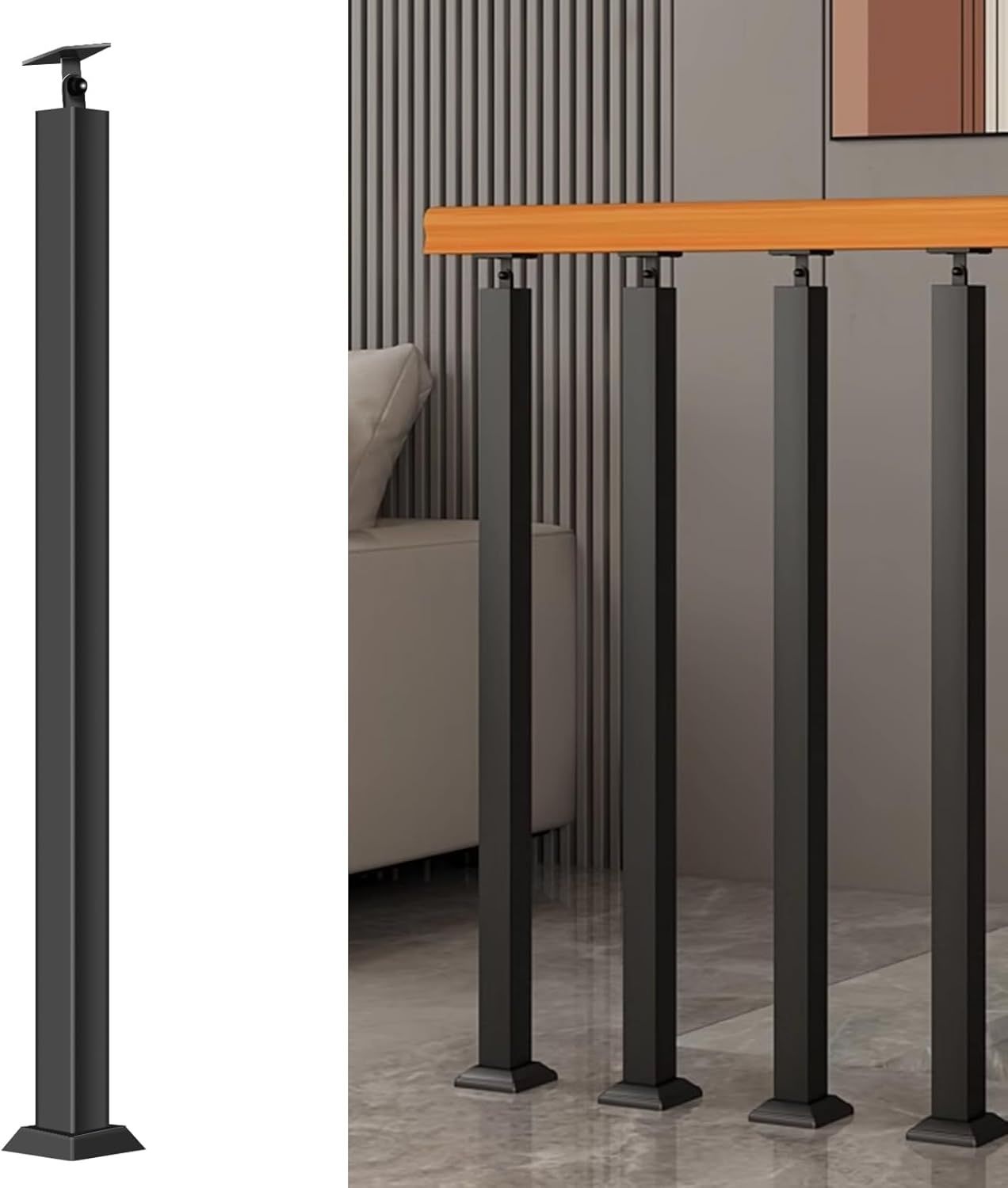 Kwadratowy słupek balustrady schodowej cvter z regulowanym uchwytem 270°