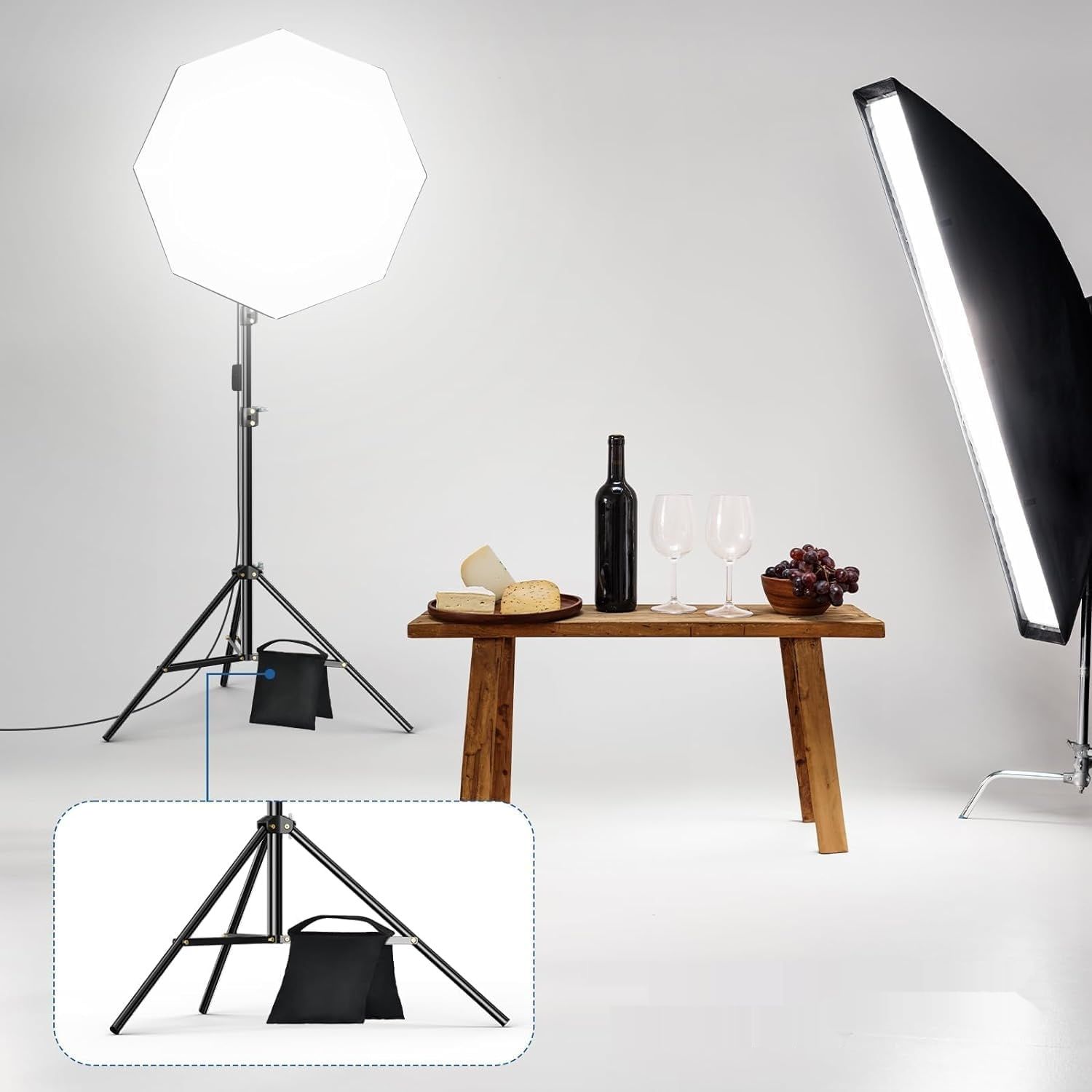 EMART Softbox Kit oświetleniowy 65 cm, LED 135 W, 3000–6500 K