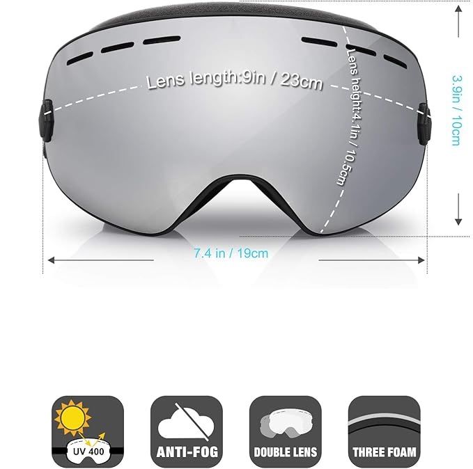 EXP VISION gogle narciarskie i snowboardowe z podwójną sferyczną soczewką REVO