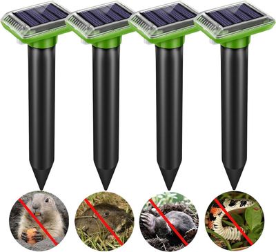 Ultradźwiękowy odstraszacz kretów LEMENG z zasilaniem solarnym