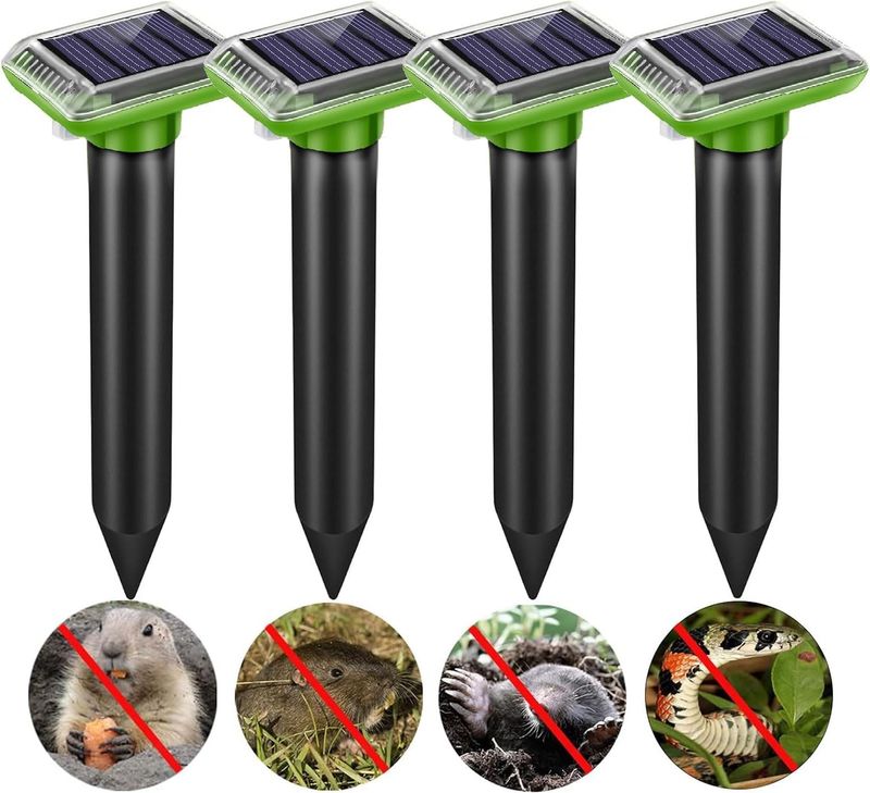 Ultradźwiękowy odstraszacz kretów LEMENG z zasilaniem solarnym