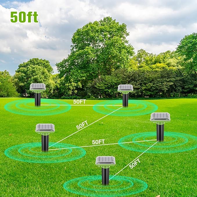 Ultradźwiękowy odstraszacz kretów LEMENG z zasilaniem solarnym