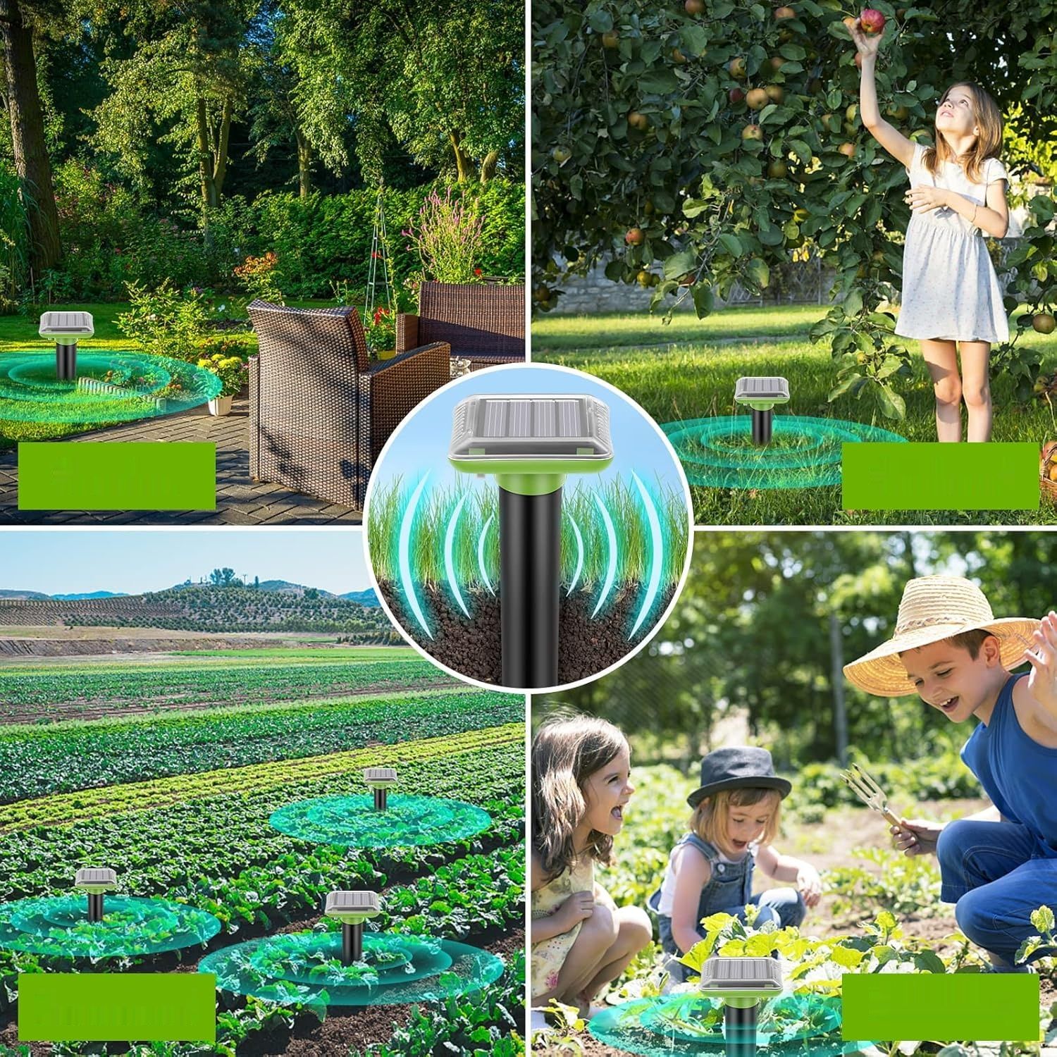 Ultradźwiękowy odstraszacz kretów LEMENG z zasilaniem solarnym