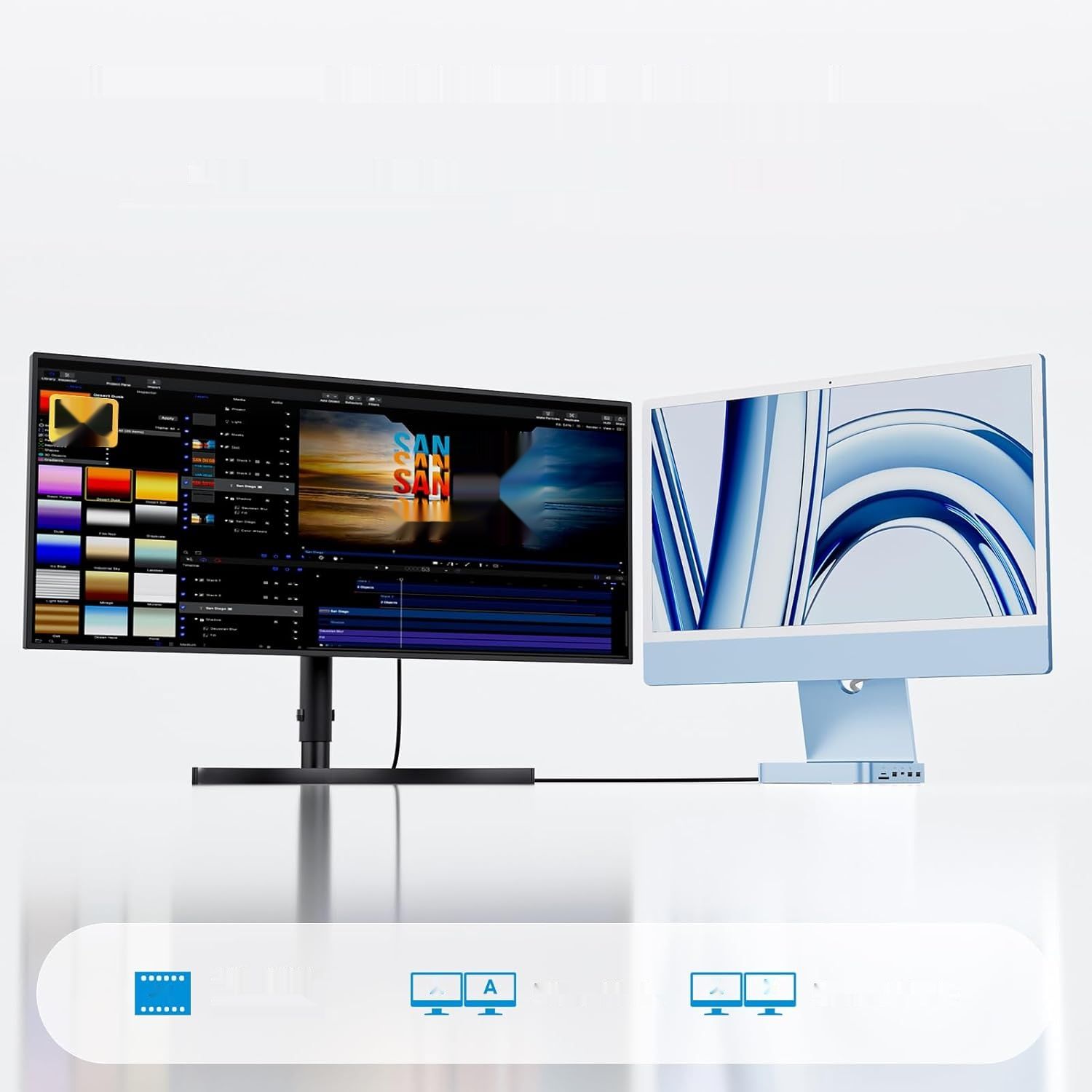PULWTOP 11‑w‑1 Hub USB‑C do iMac 24'' (2021/2023/2024) z obsługą M.2 SSD