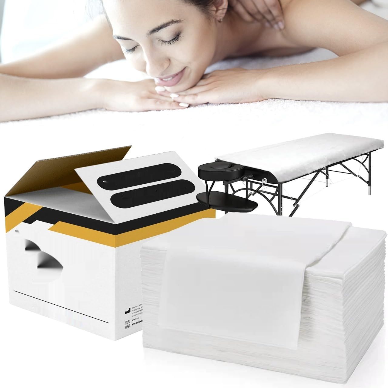 60 szt. jednorazowych prześcieradeł 80x180 cm, pokrowiec na łóżko