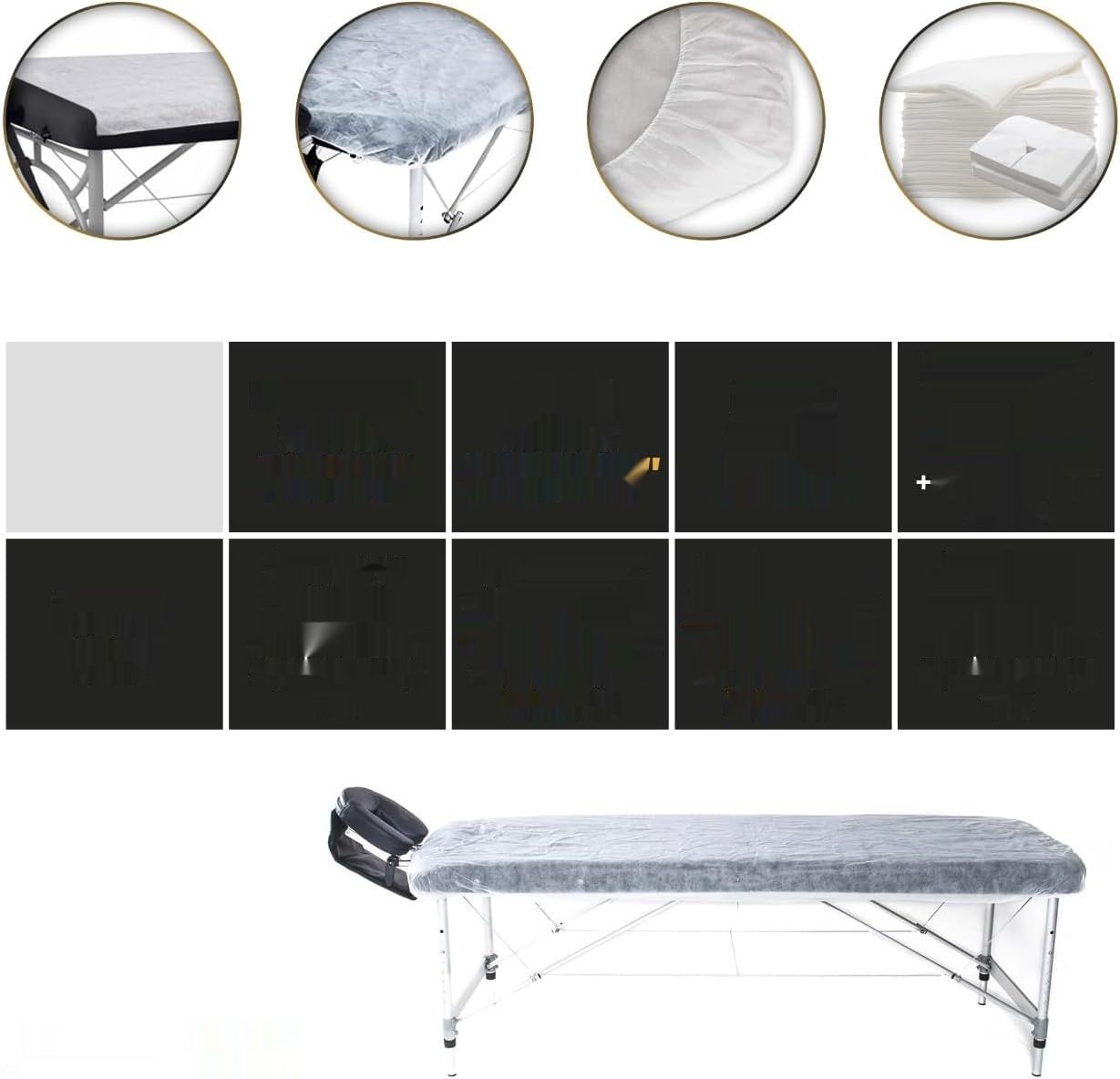 60 szt. jednorazowych prześcieradeł 80x180 cm, pokrowiec na łóżko