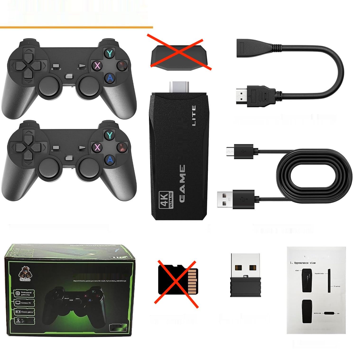 Retro Console Game Stick – konsola do gier z 2 padami, ponad 21 700 gier, wersja domowa