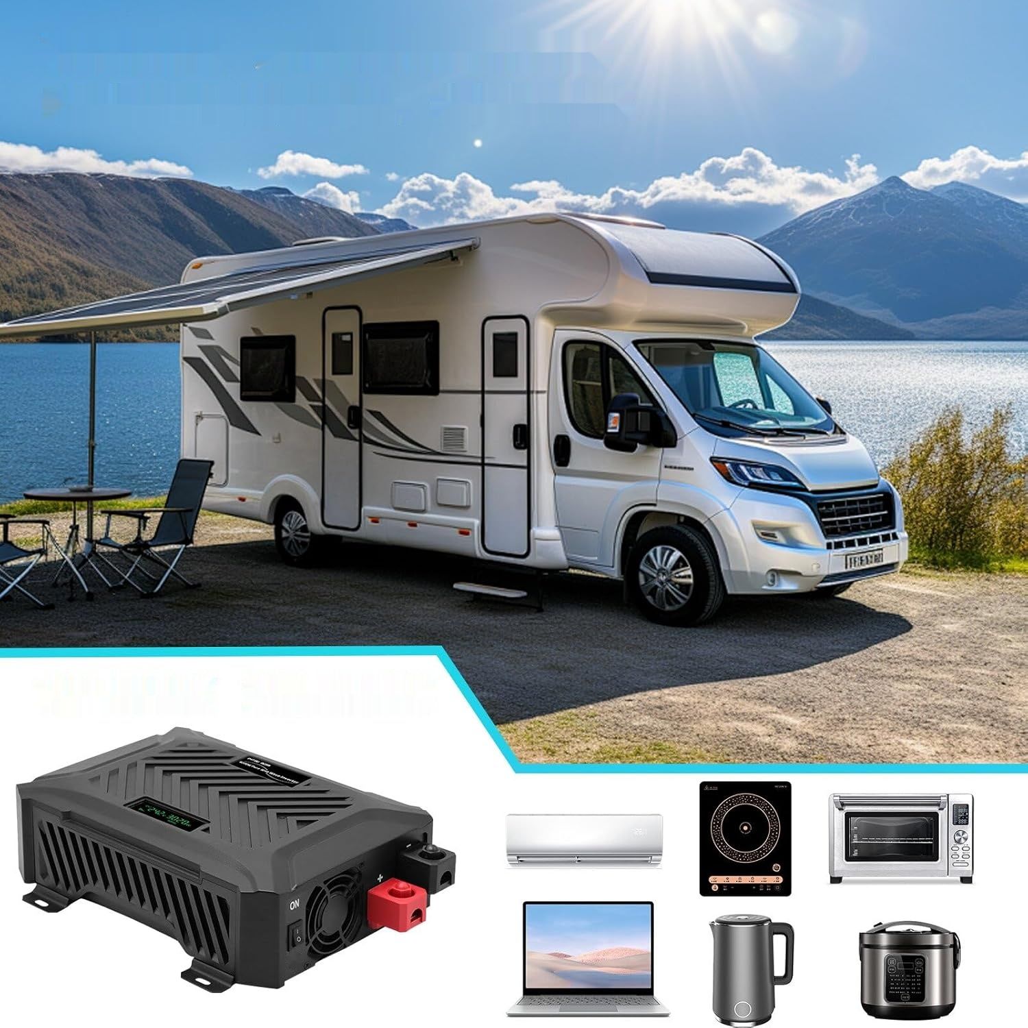 DATOUBOSS TY-PSW-6000 – Przetwornica sinusoidalna 12V/24V na 220–230V, 3000W/6000W