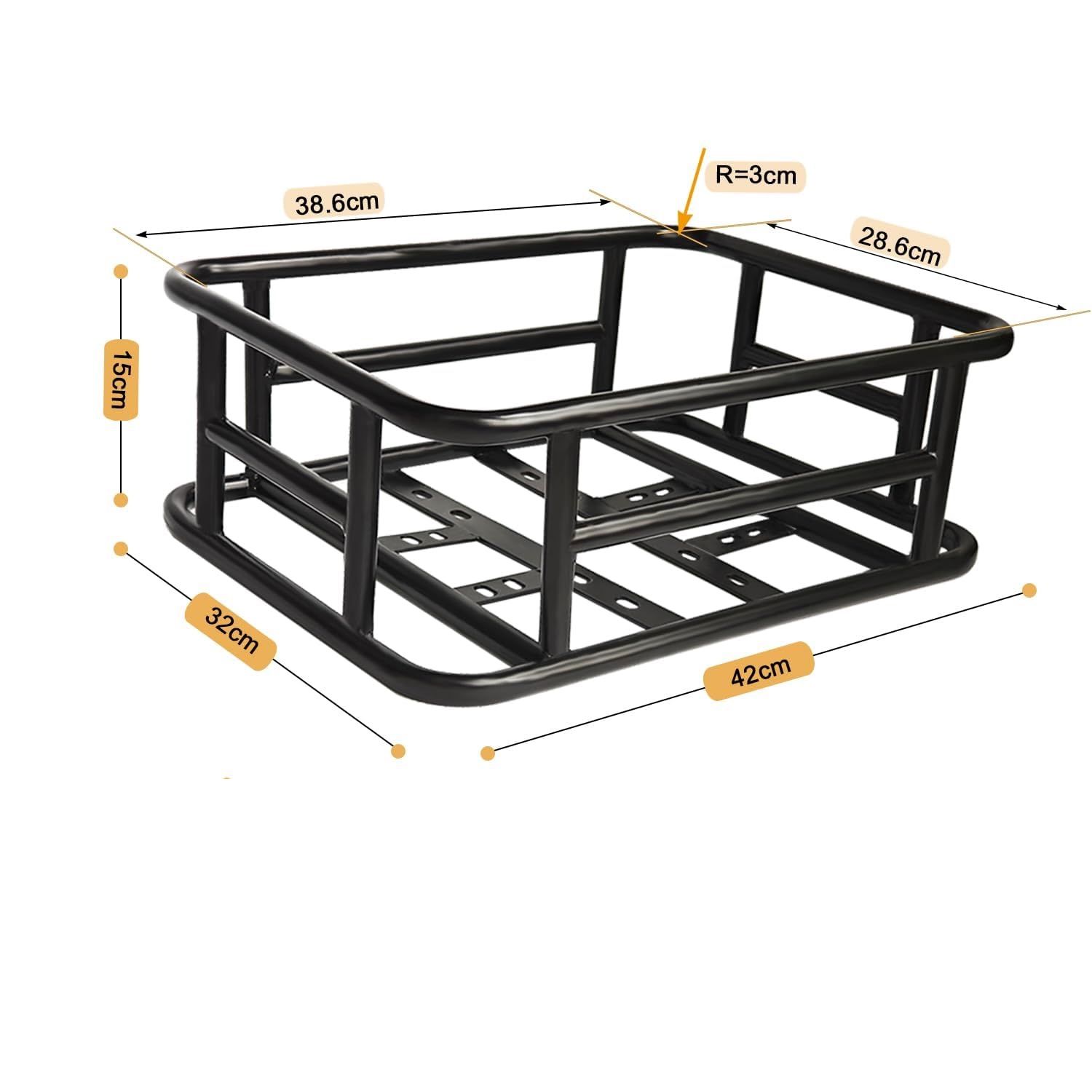 Kosz rowerowy tylny, duży metalowy kosz na bagażnik 20 l