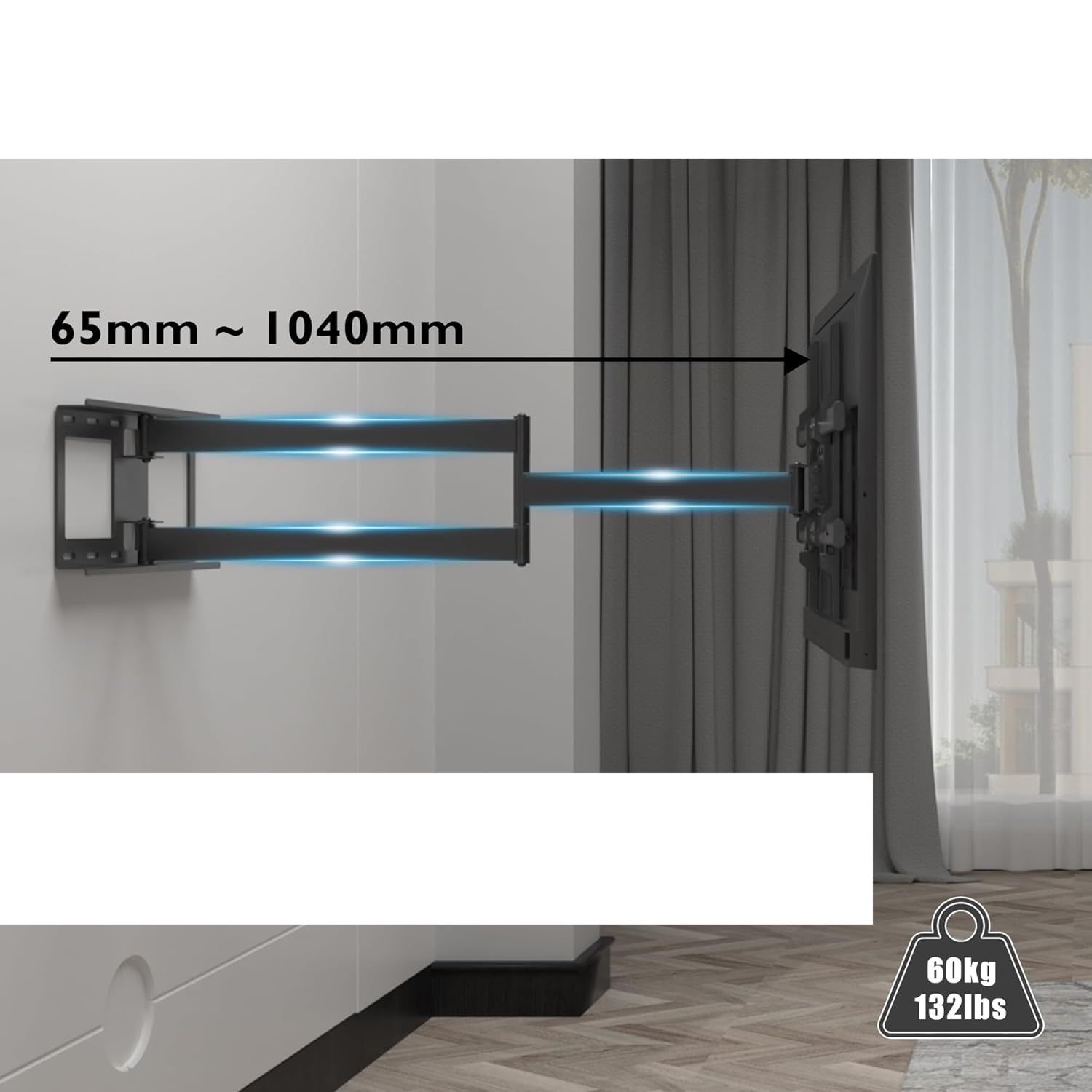 BONTEC CT139M – ścienny uchwyt TV z ekstra długim ramieniem 1040 mm (32–75")