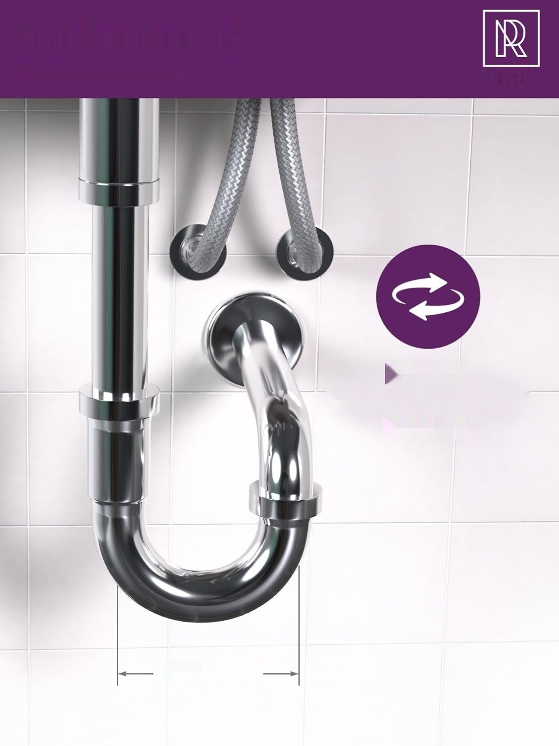 Syfon do umywalki 1 1/4" rozmiar L – regulowany na wysokość syfon ruro