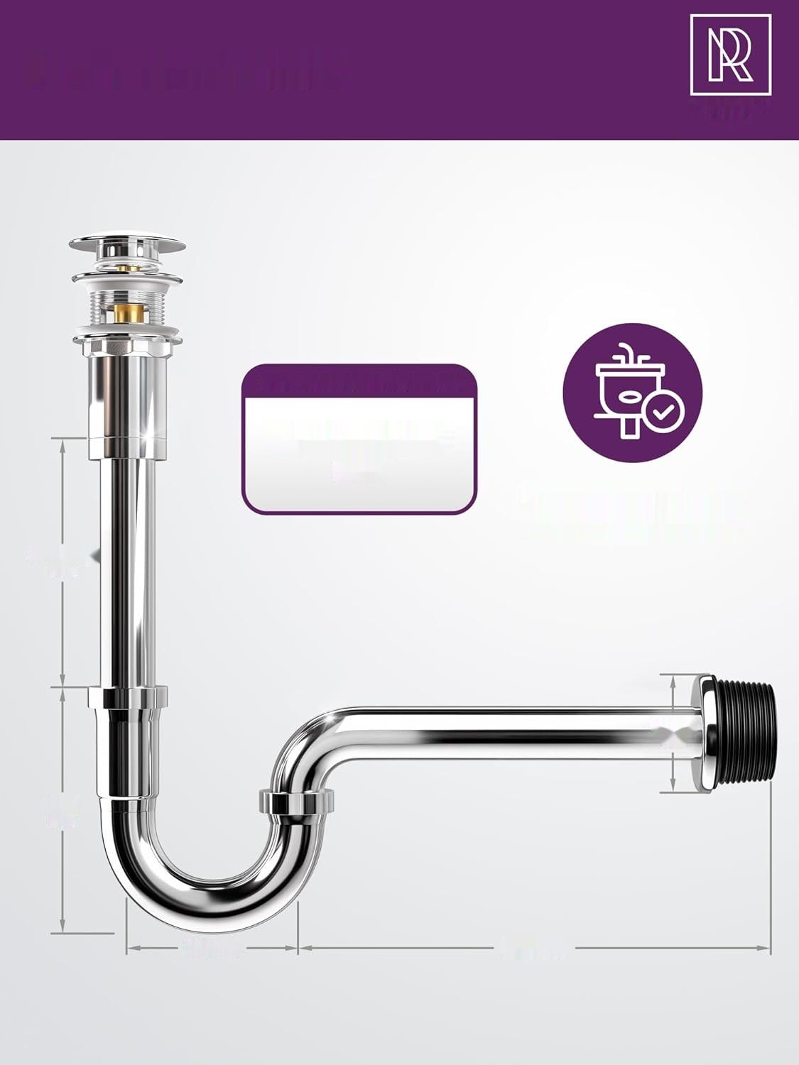 Syfon do umywalki 1 1/4" rozmiar L – regulowany na wysokość syfon ruro