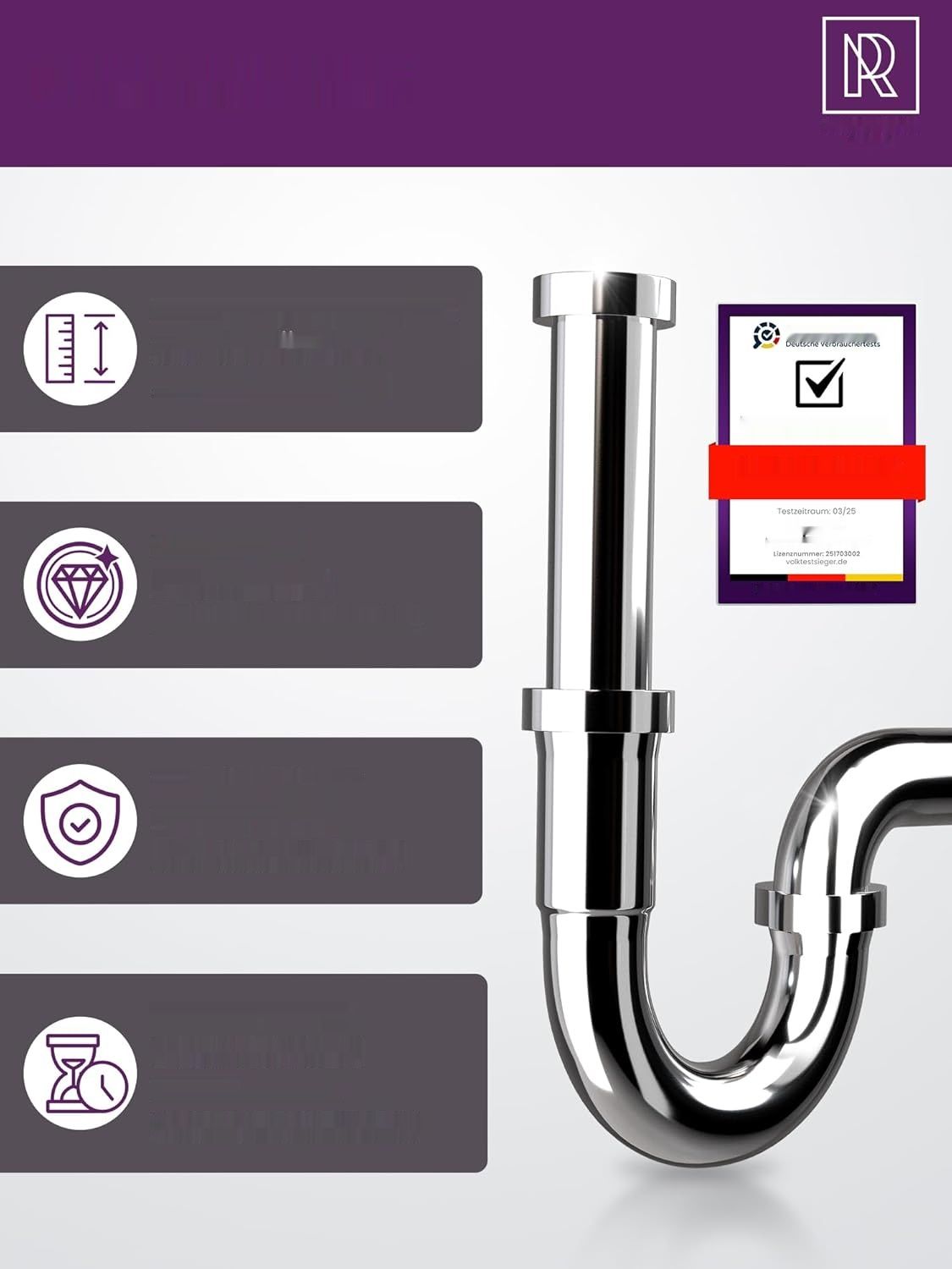 Syfon do umywalki 1 1/4" rozmiar L – regulowany na wysokość syfon ruro