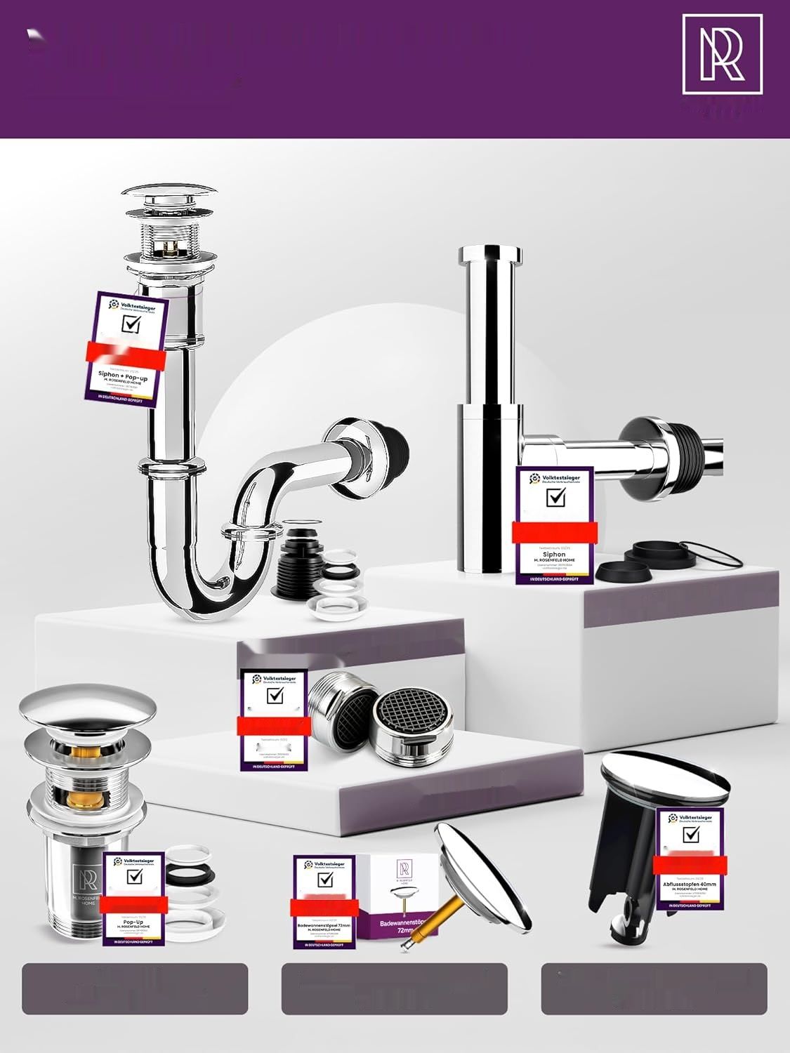 Syfon do umywalki 1 1/4" rozmiar L – regulowany na wysokość syfon ruro