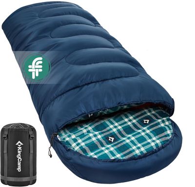 KingCamp zimowy śpiwór flanelowy XXL 3-sezonowy, 230 × 90 cm