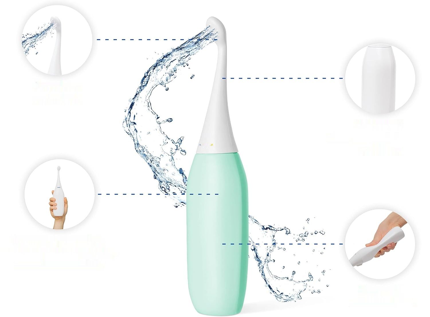 Zmienić kartu na razowy!!!!      HappyPo przenośny po prysznic 300 ml – przenośny bidet ręczny dla m男人和