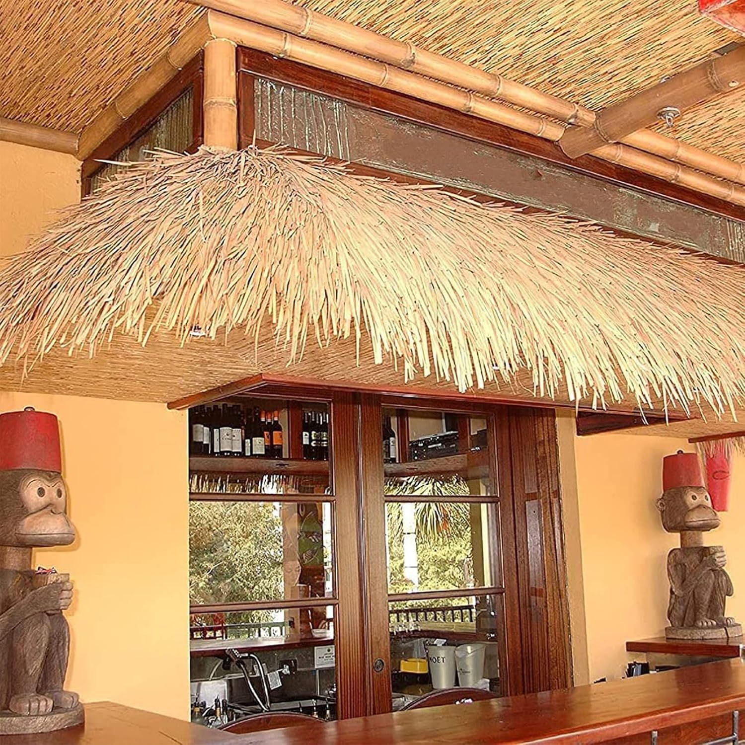 Syntetyczne panele dachowe z trawy palmowej 10 m, kolor słomy