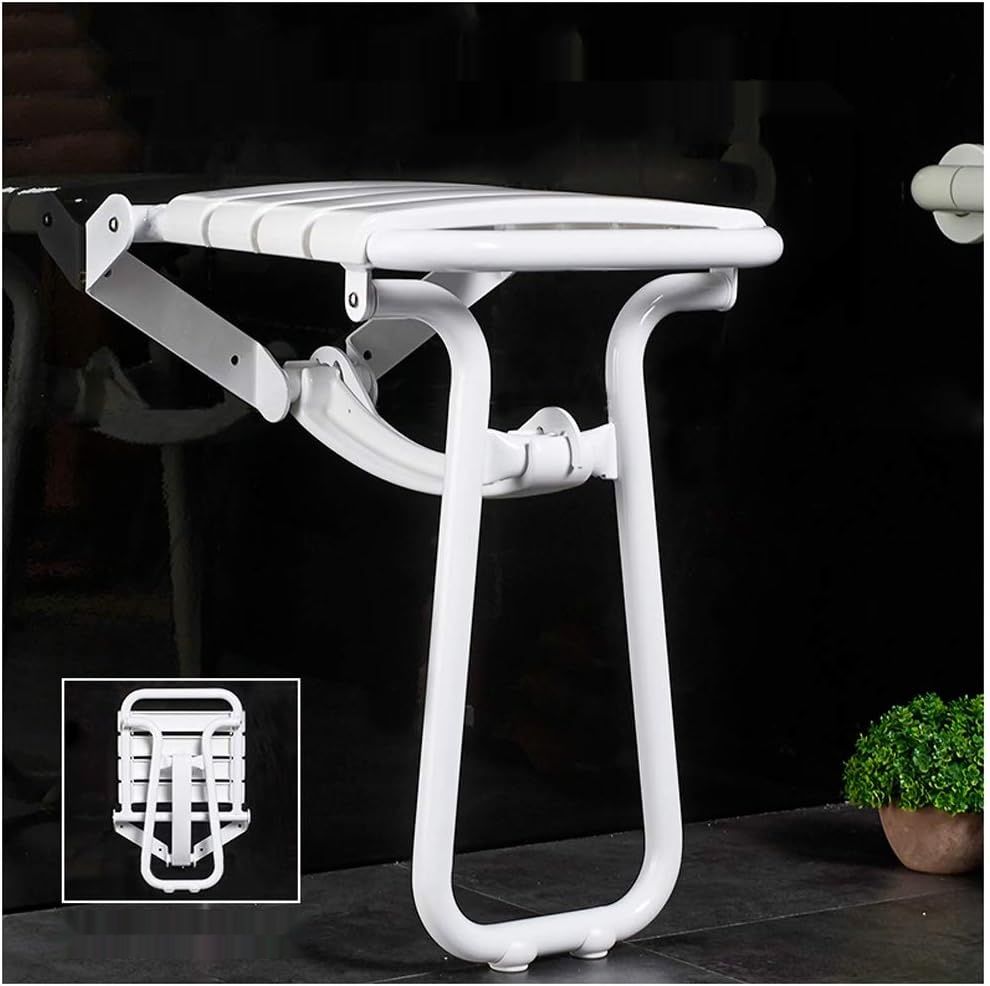 Składane siedzisko prysznicowe ścienne SJMDZZ, 200 kg, białe