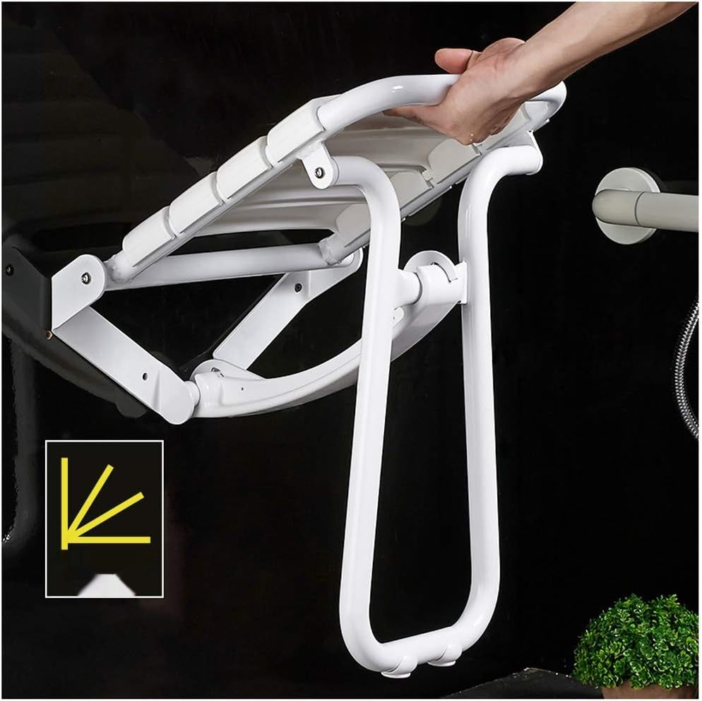 Składane siedzisko prysznicowe ścienne SJMDZZ, 200 kg, białe