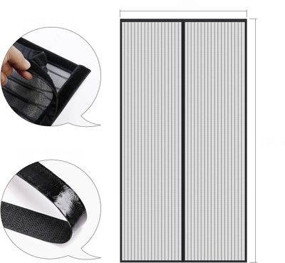 MYCARBON Moskitiera magnetyczna na drzwi przesuwne 120 x 240 cm, czarna