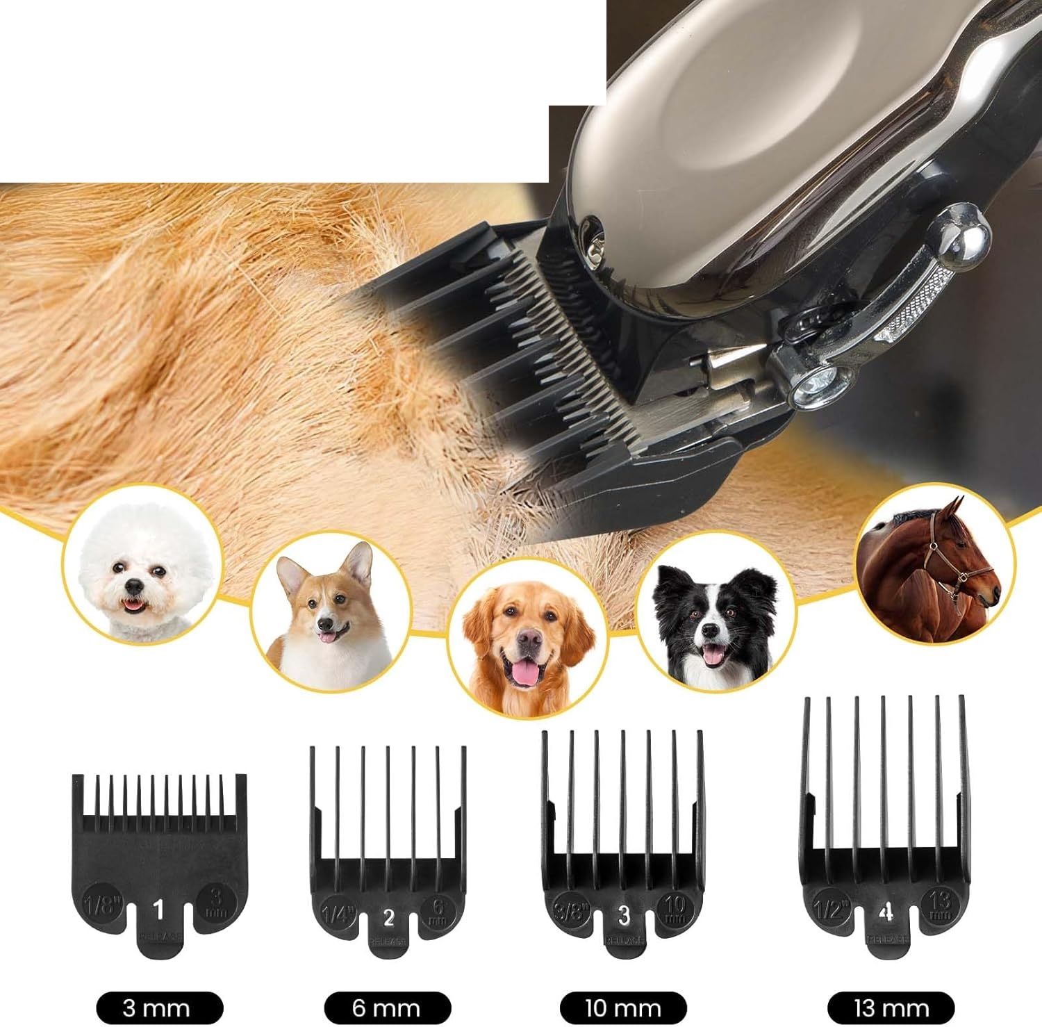 Bezprzewodowa maszynka do strzyżenia koni, psów i kotów