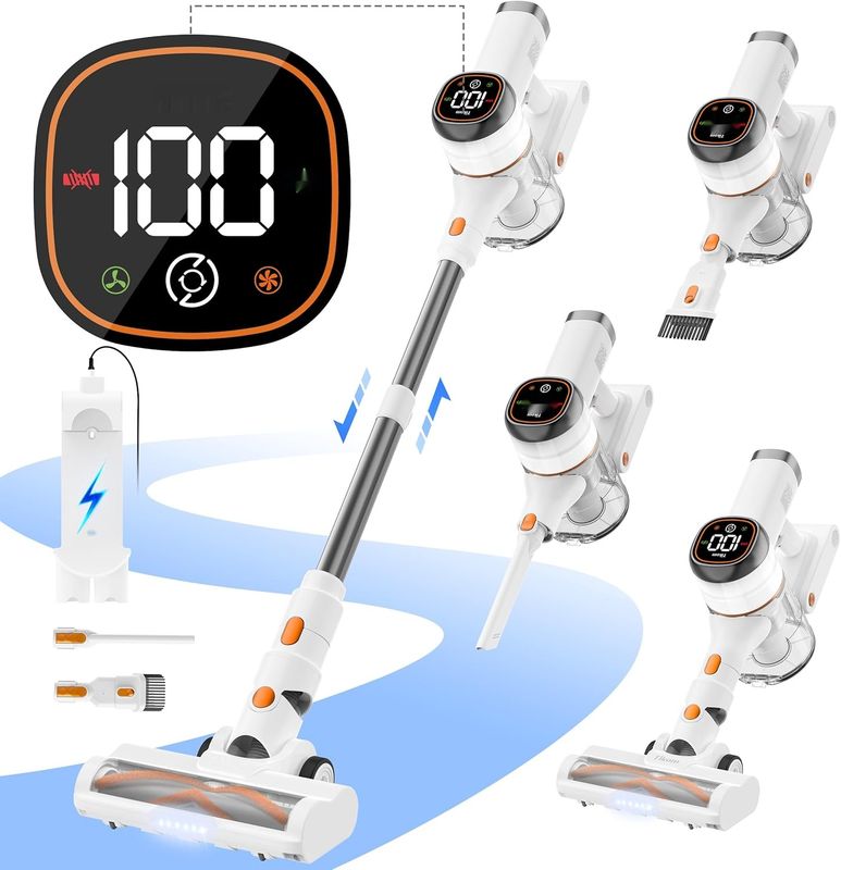 Odkurzacz bezprzewodowy Tikom V500 6 w 1, 450 W / 40 KPa, biały