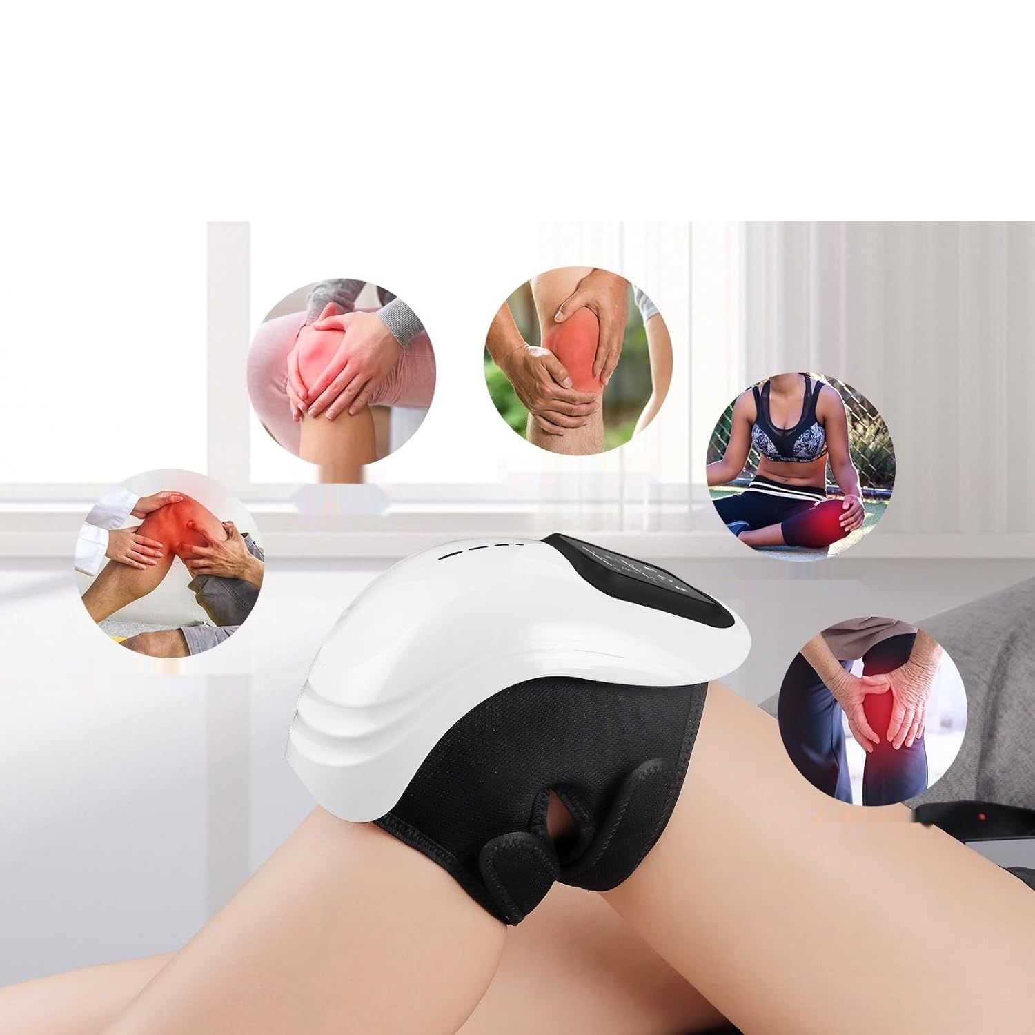 Bezprzewodowy podgrzewany masażer do kolan IeBilif z ekranem LED