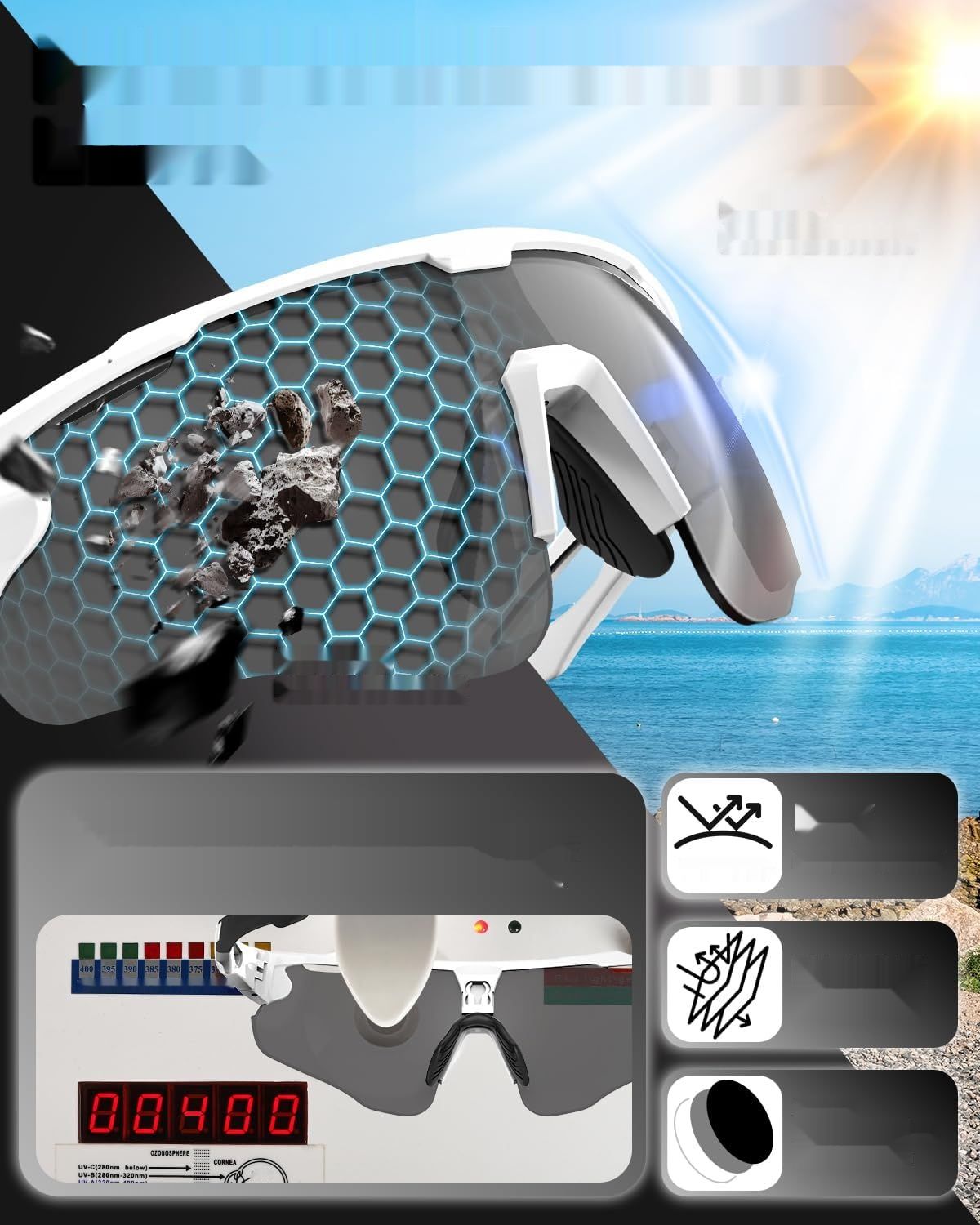 изменить цвет на желтый!!!   Okulary rowerowe Victgoal z polaryzowanymi szkłami, ochrona UV400, ant