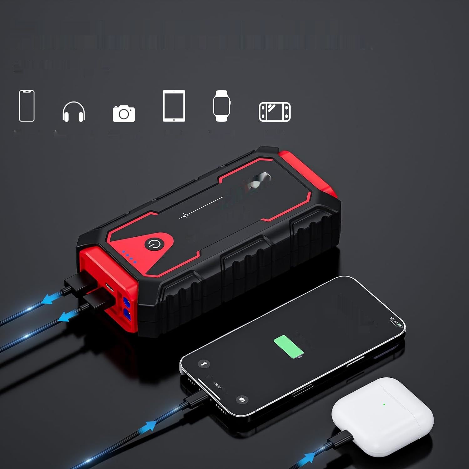 тут другой товар!!!!    Povasee Booster akumulatora samochodowego, 3000A rozrusznik akumulator