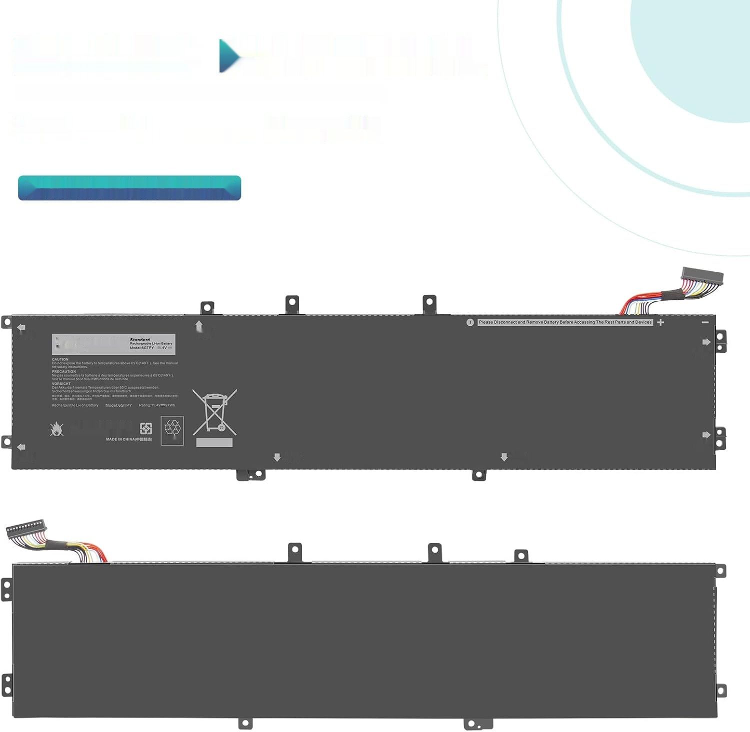 ASUNCELL 11,4V/97Wh 6GTPY Bateria do laptopa DELL XPS 15 9550 9560 957