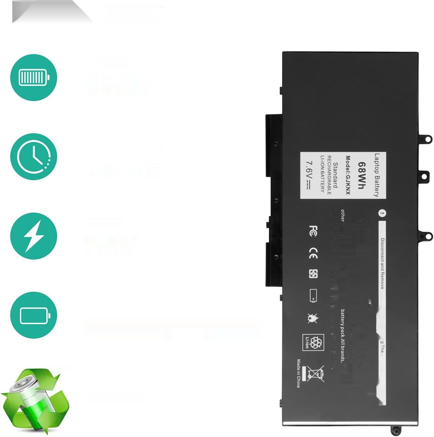 ASUNCELL 68Wh 8500mAh GJKNX Bateria do DELL Latitude 5480 5580 5280 28