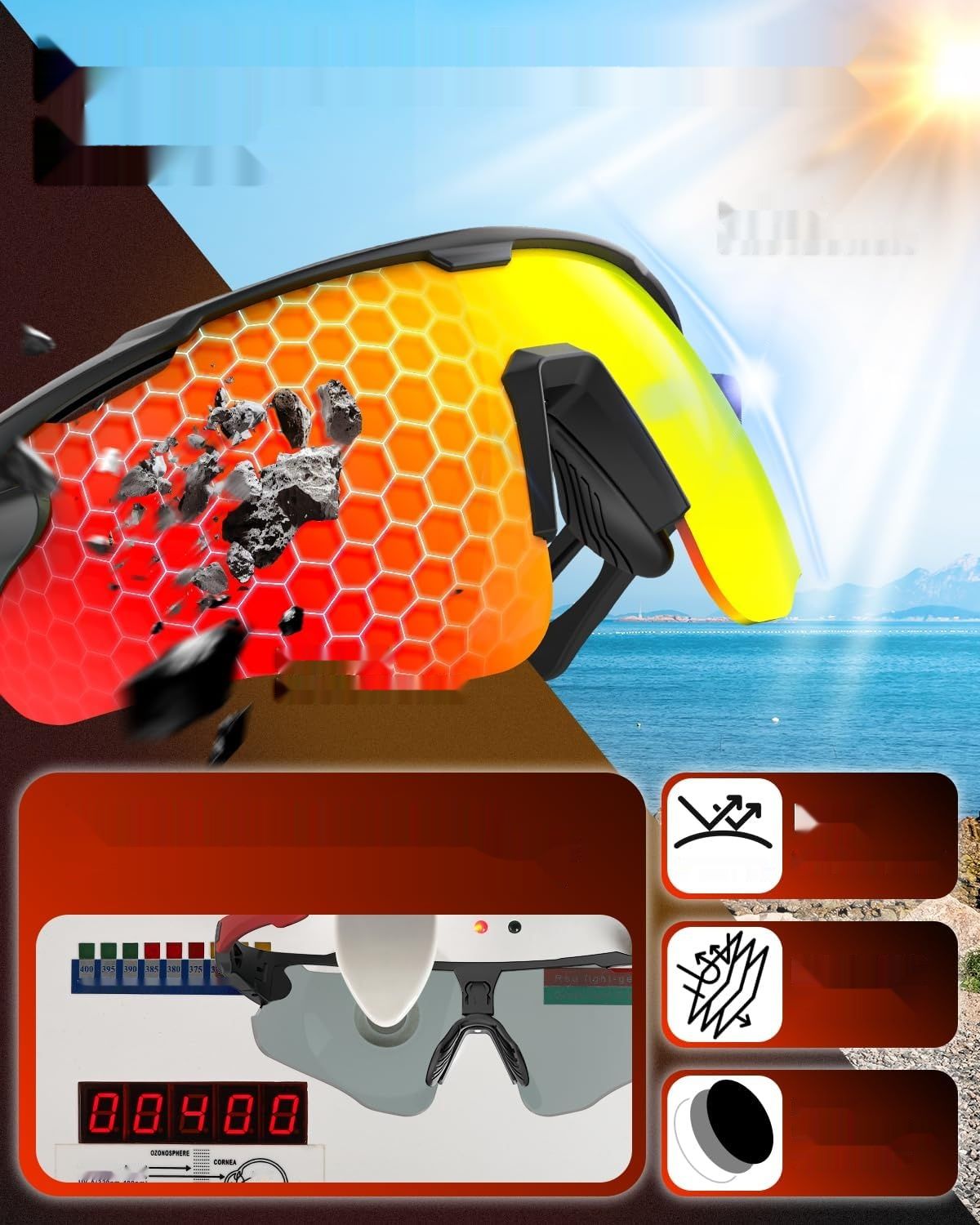 Victgoal okulary rowerowe z soczewkami polaryzowanymi, ochrona UV400,