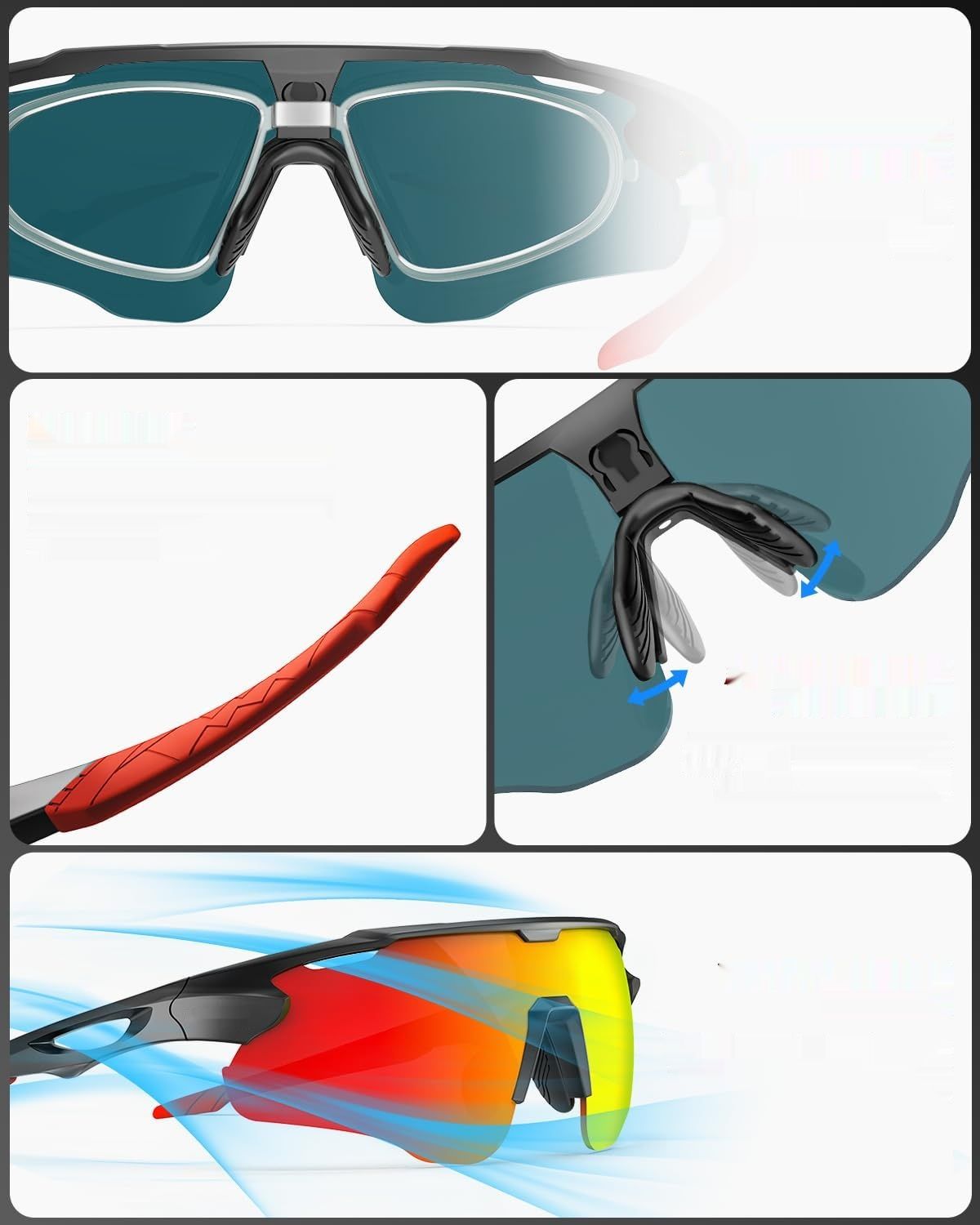 Victgoal okulary rowerowe z soczewkami polaryzowanymi, ochrona UV400,