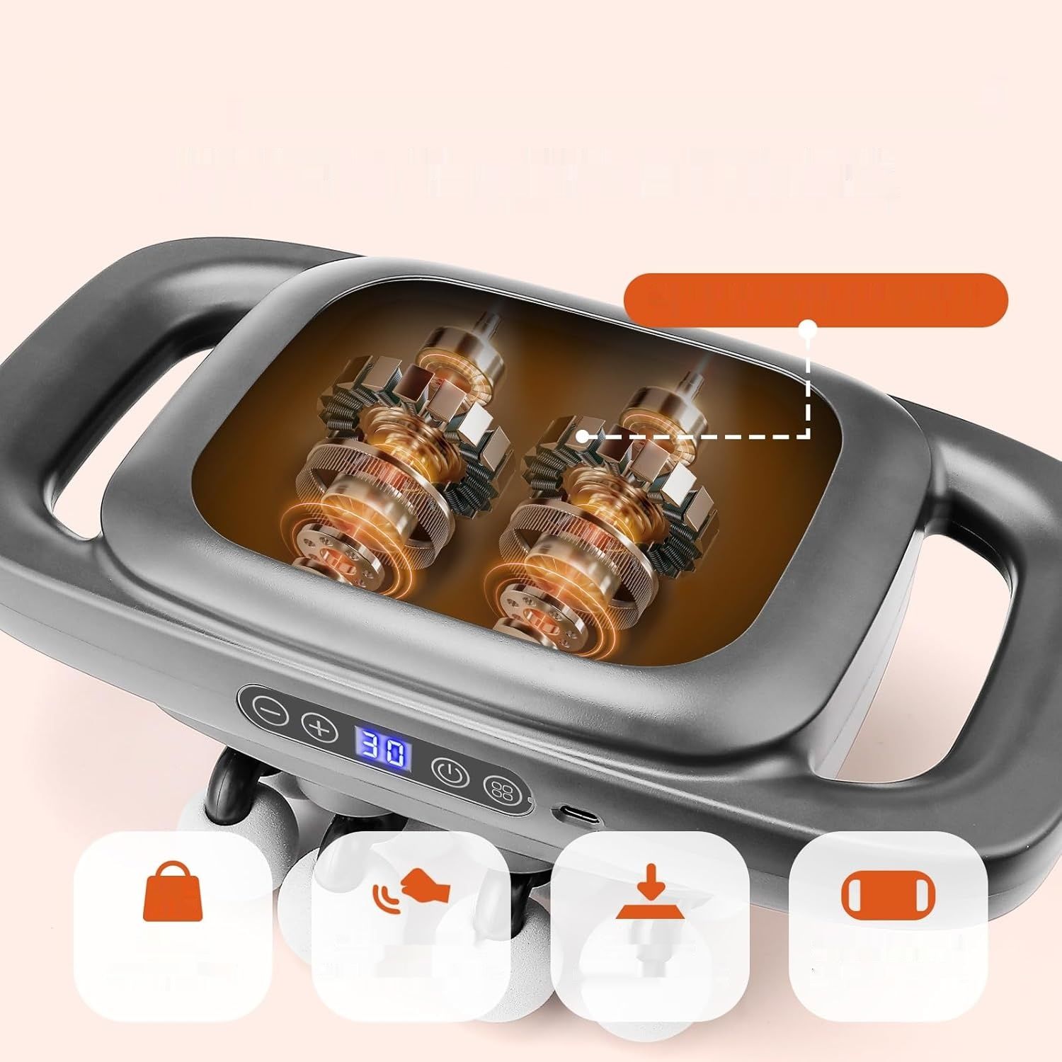 Pistolet do masażu z 16 głowicami, pistolet do masażu mięśni, masażer