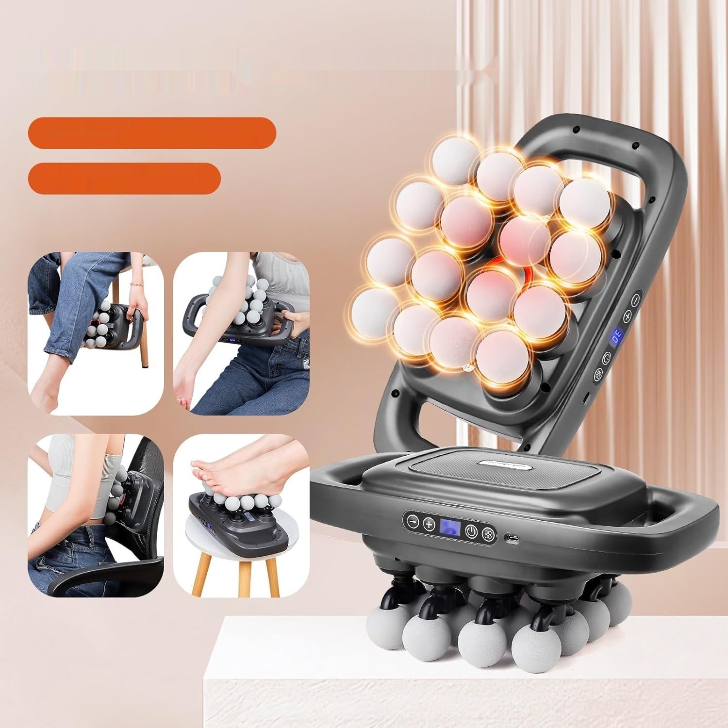 Pistolet do masażu z 16 głowicami, pistolet do masażu mięśni, masażer