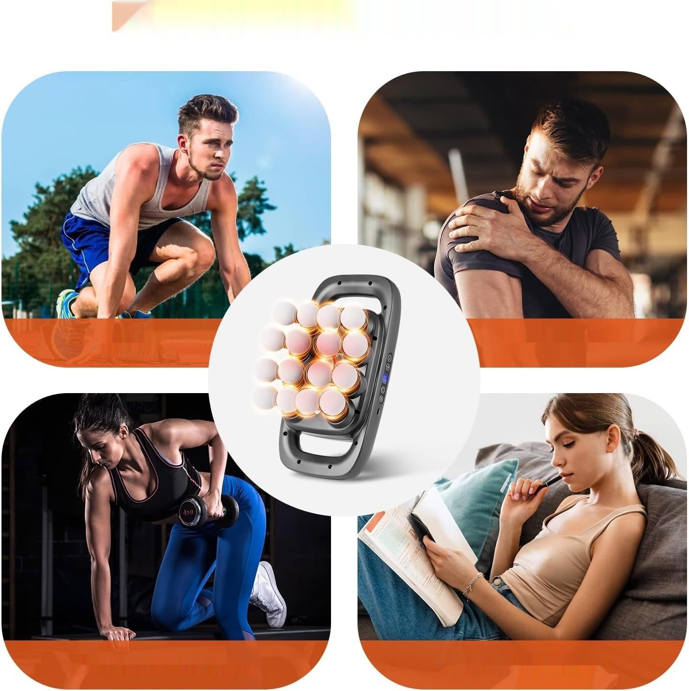 Pistolet do masażu z 16 głowicami, pistolet do masażu mięśni, masażer