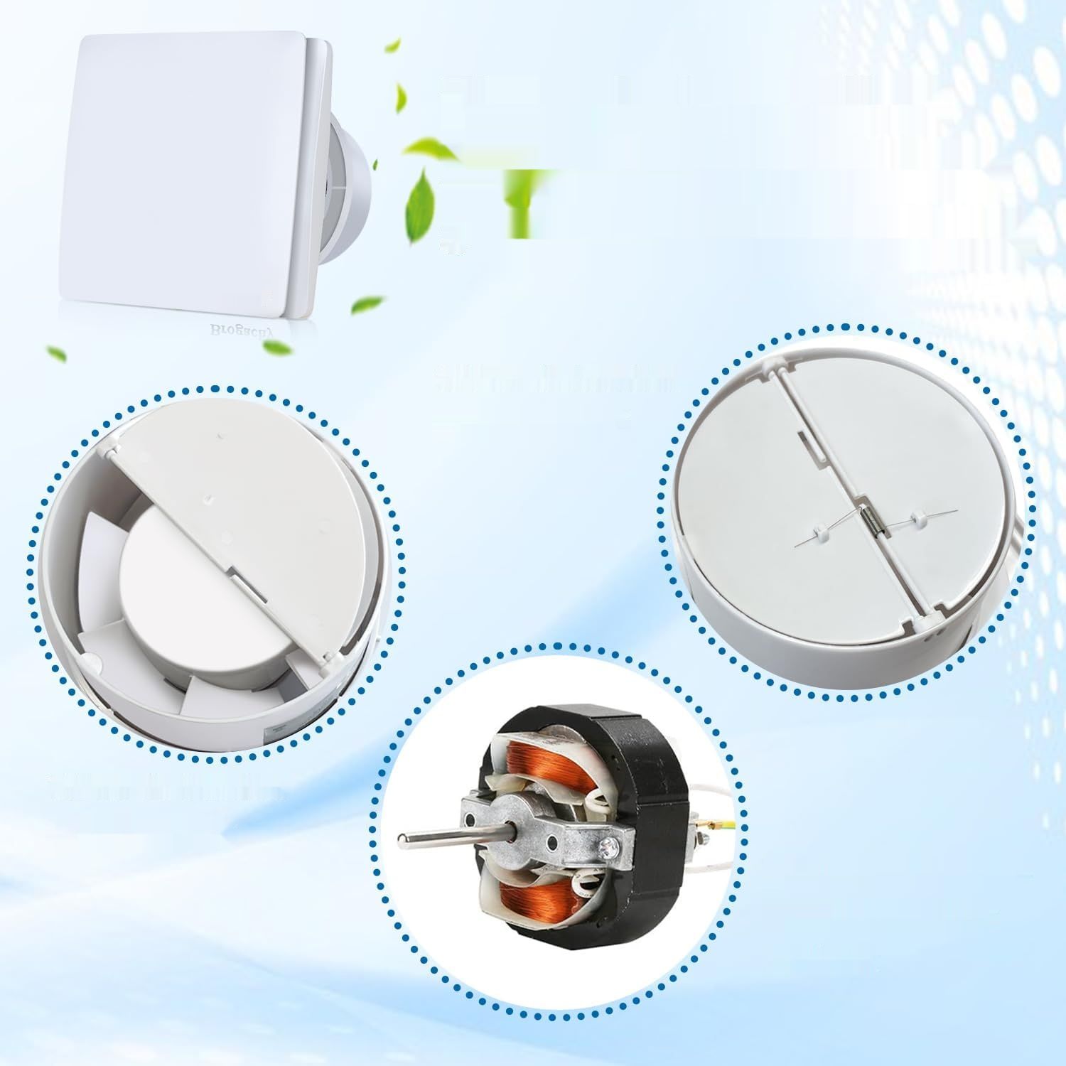 Wentylator łazienkowy 100 mm 108 m³/h, 12 W, cichy wyciąg, ściennywent