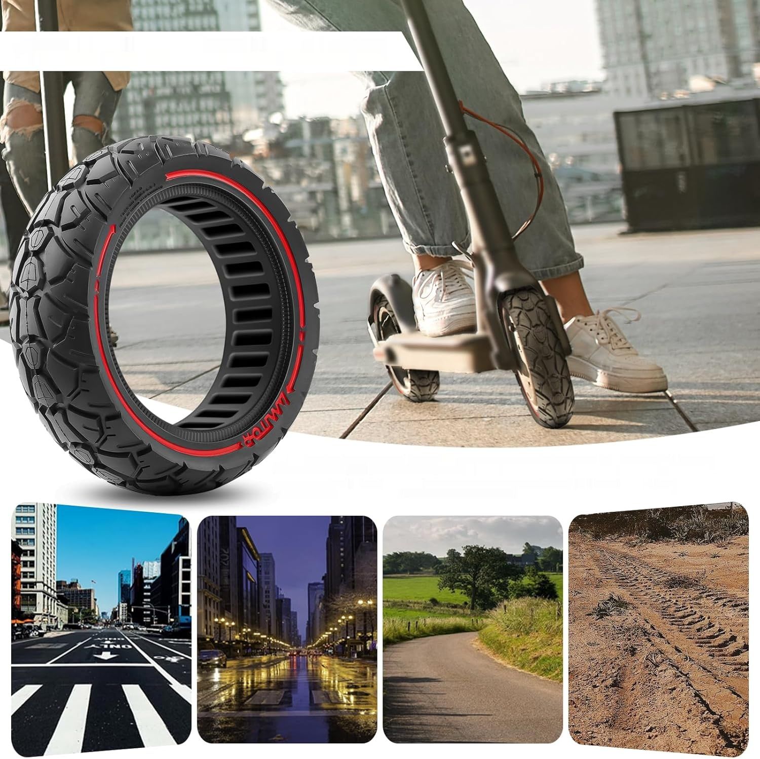 Opona pełna 10x3 do KUGOO M4 PRO – Amitor 80/65-6.5, 255x80 (Slot 53,5) – 1 szt.