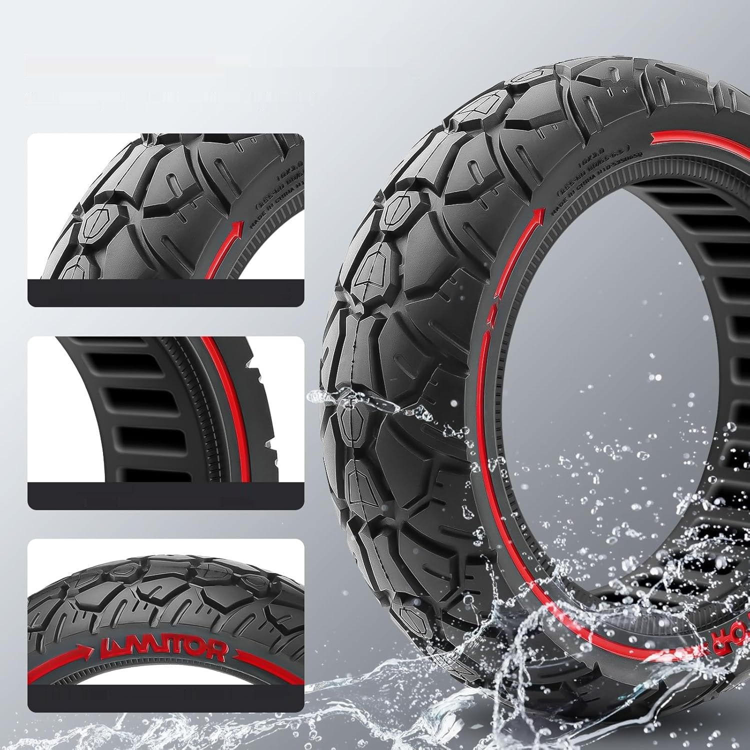 Opona pełna 10x3 do KUGOO M4 PRO – Amitor 80/65-6.5, 255x80 (Slot 53,5) – 1 szt.