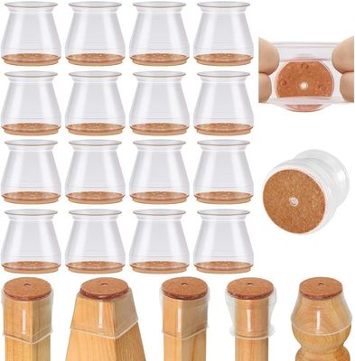 Silikonowe ochraniacze na nogi krzeseł z filcem, 32 szt.