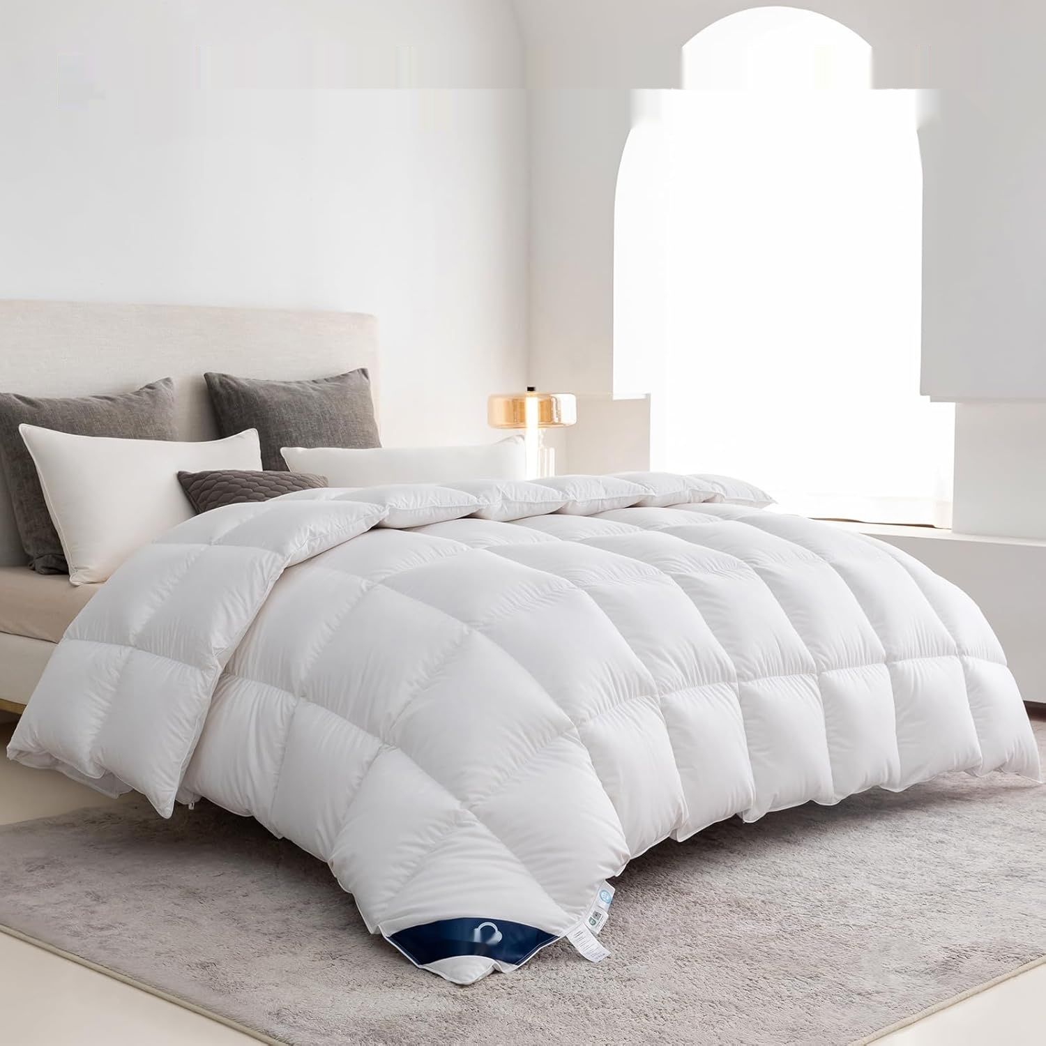 Kołdra puchowa 200x200 całoroczna, ciepła, z poszyciem 100% bawełnianm