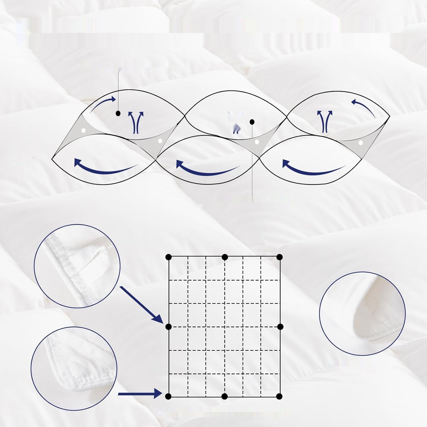 Kołdra puchowa 200x200 całoroczna, ciepła, z poszyciem 100% bawełnianm
