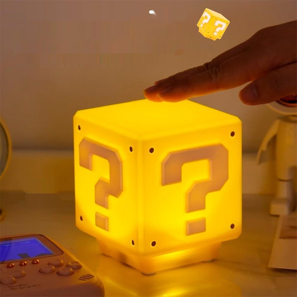 Nocne lampki z ikoną 3D, sześcienna lampa, kwadratowy klocek może słuć