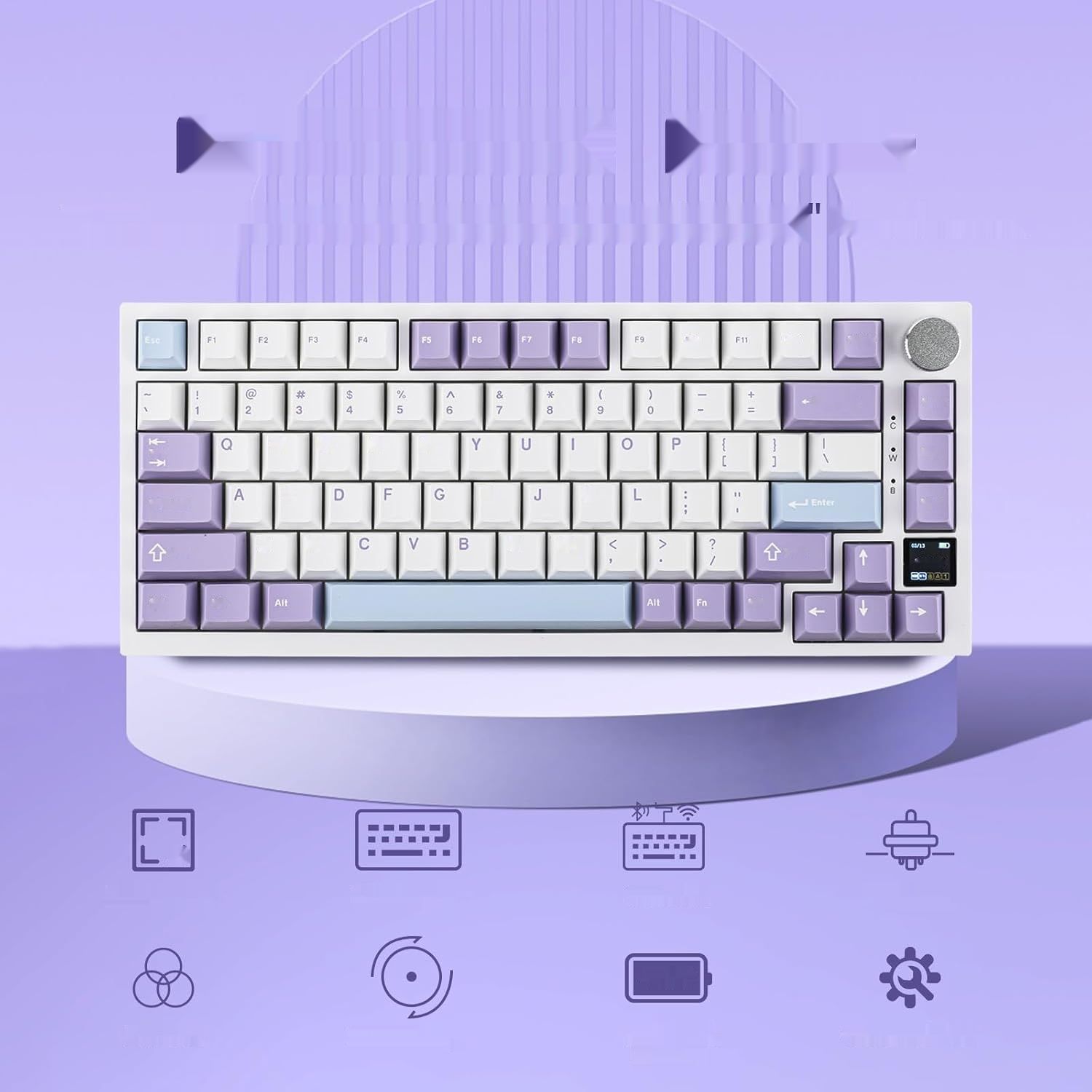 EPOMAKER Ajazz AK820 Pro 75% mechaniczna klawiatura, uszczelkowo mont板