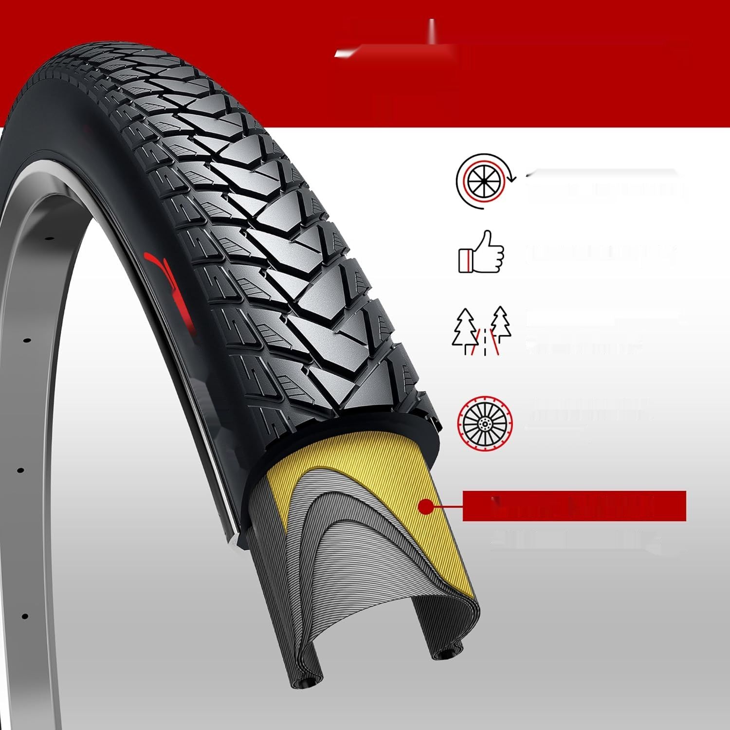 Fincci Opony Rowerowe 700x35c - Para Składanych Opon 28 x 1,35 cala z