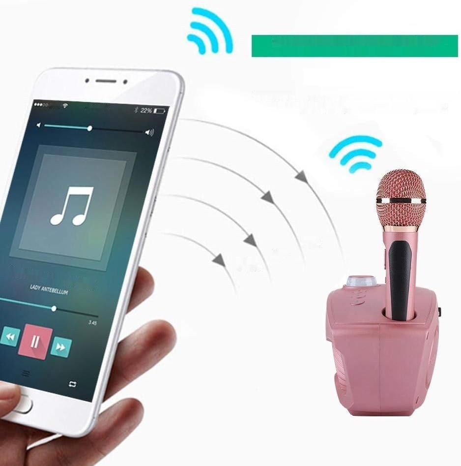 нуждается в проверке микрофонов!!!    Bewinner Przenośna maszyna do karaoke, bezprzewodowy głośnik Bluetooth