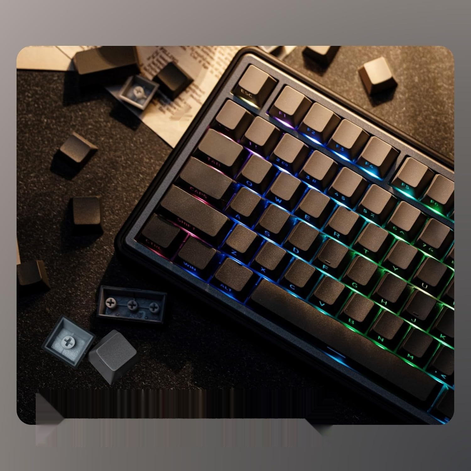 EPOMAKER, 133‑klawiszowy zestaw nasadek klawiszy PBT z podwójnym wtrys